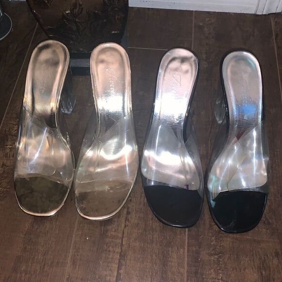 Two Pairs of Clear Acrylic Heels - Picture 1 of 12